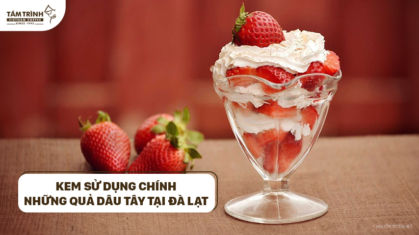 Kem sử dụng chính những quả dâu tây tại Đà Lạt