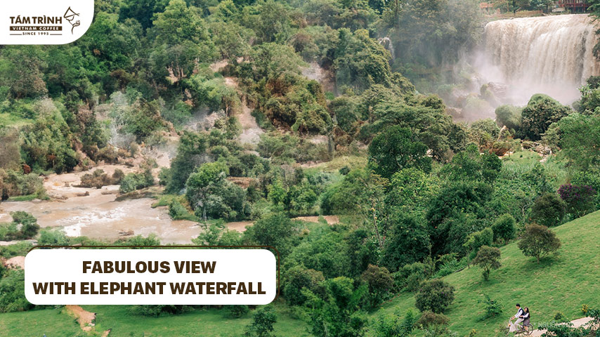 Fabulous view with Elephant Waterfall - 1 of 5 the most beautiful waterfalls at Lam Dong Province&nbsp;