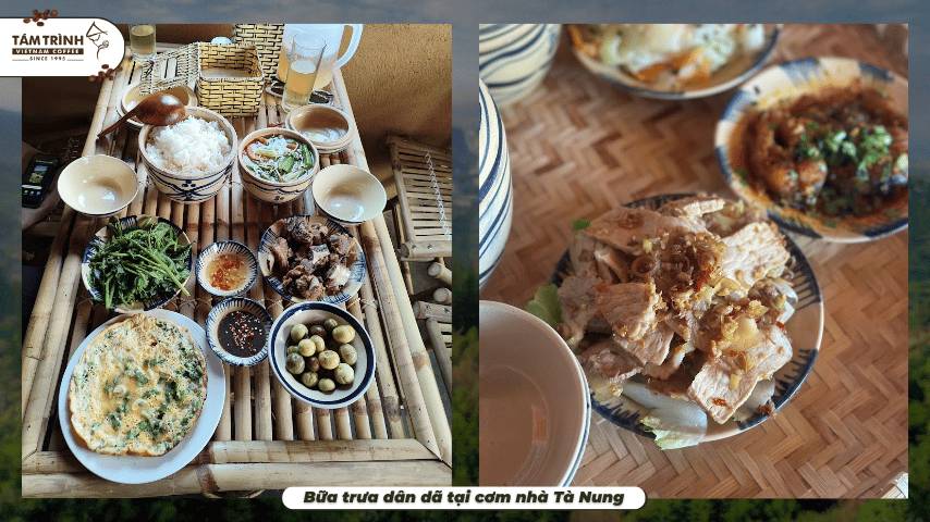 Bữa trưa dân dã tại cơm nhà Tà Nung