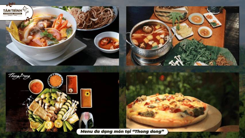 Menu đa dạng món tại “Thong dong”