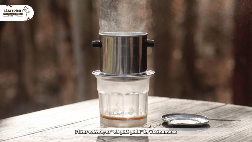 Filter coffee, or "cà phê phin" in Vietnamese