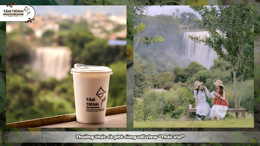 Thưởng thức cà phê cùng với view “Thác Voi”