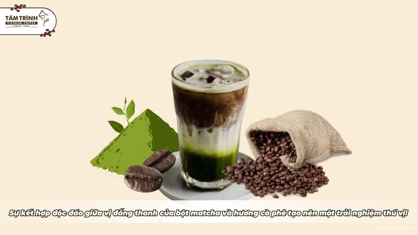 Sự kết hợp độc đáo giữa vị đắng thanh của bột matcha và hương cà phê tạo nên một trải nghiệm thú vị!