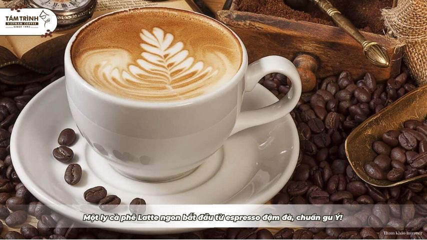 Một ly cà phê Latte ngon bắt đầu từ espresso đậm đà, chuẩn gu Ý!