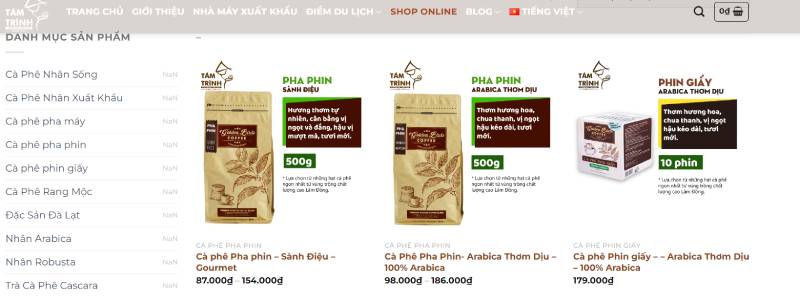 Ghé shop online của Tám Trình để tìm mua cà phê Arabica chất lượng